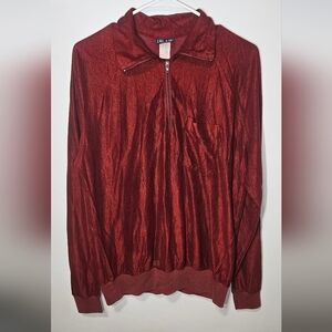 Vintage J. blair Orange Menswear Pocket Sweater 1/4 Zip Large Made In Usa B8